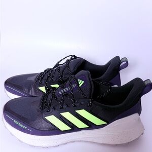 adidas Black and Neon Green Trail Running Sneakers